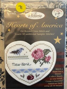 The Victoria Sampler Hearts of America NEW YORK Kit Travel Gifting NEW Collector